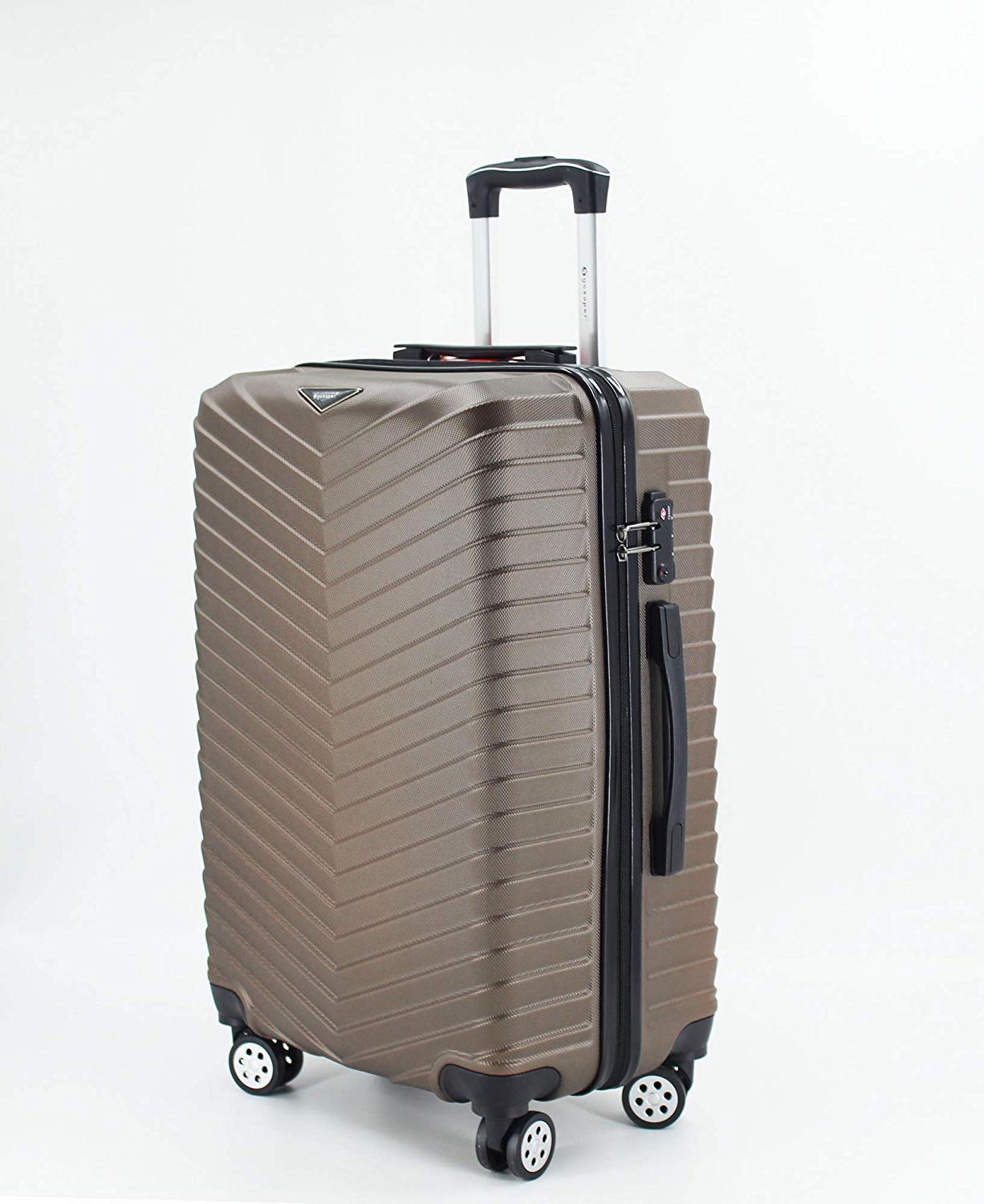 luggage travel trolley with 4 wheels 3 pieces set,brown 9924